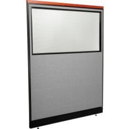 GLOBAL EQUIPMENT Interion    Deluxe Office Partition Panel w/Partial Window   Raceway 60-1/4"W x 77-1/2"H Gray 694705WNGY
